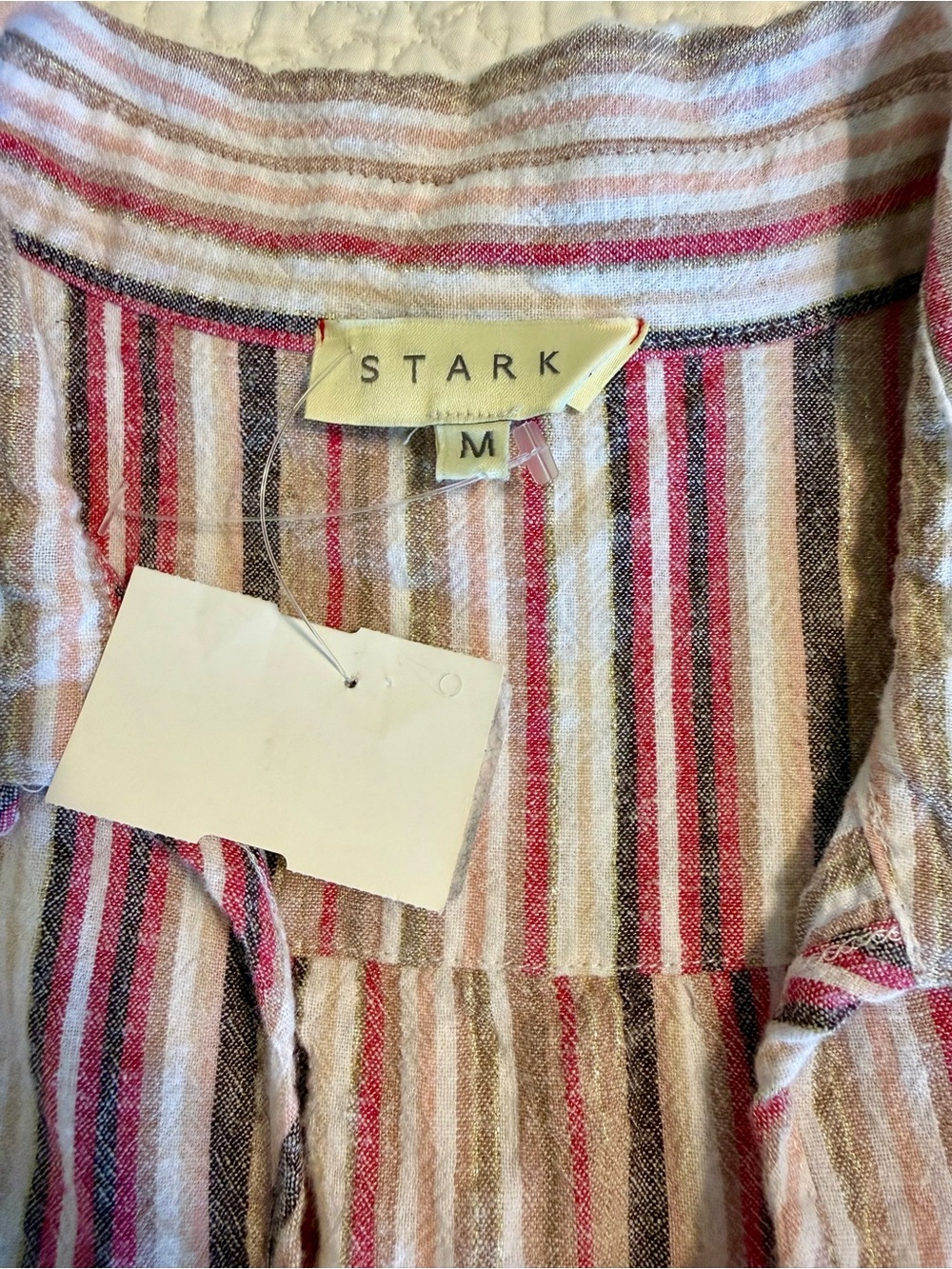 Sleeveless Striped Collared Top in Pink and Cream - Picture 6 of 9